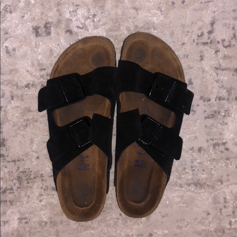Black Suede Birkenstock sandals